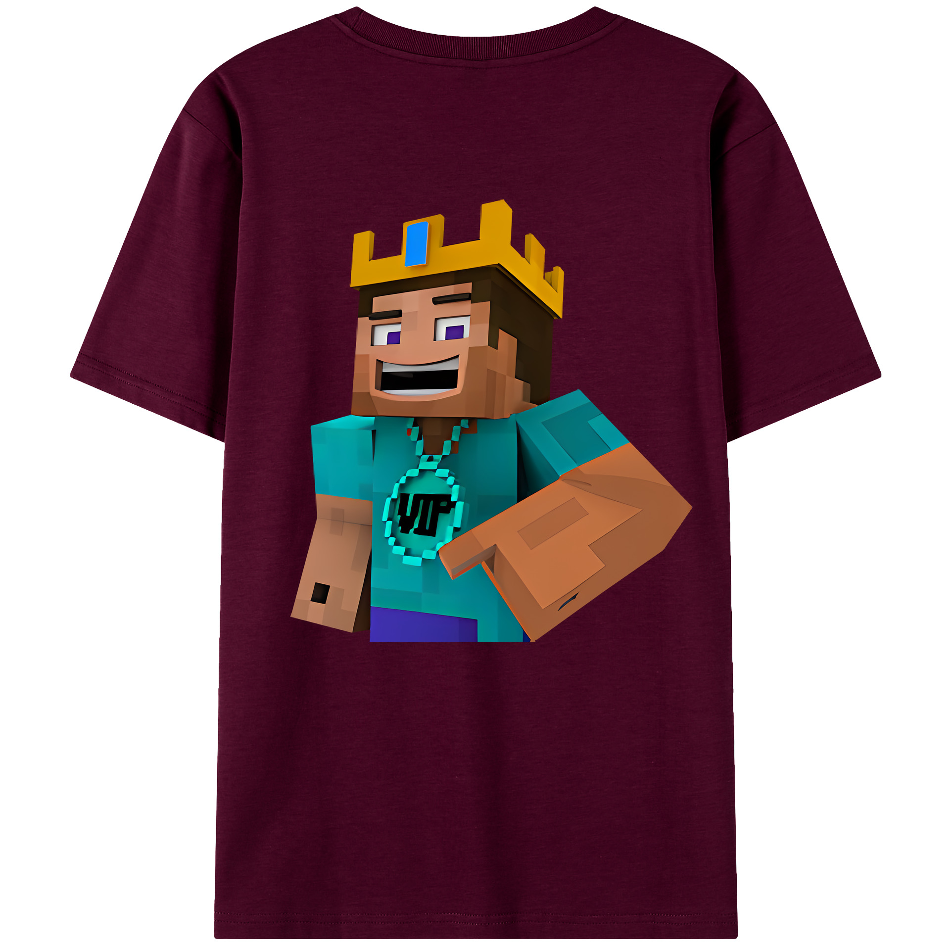 （画像用） マインクラフト ブロックの世界 Minecraft MC Block world レディース半袖Tシャツ(バックプリント)